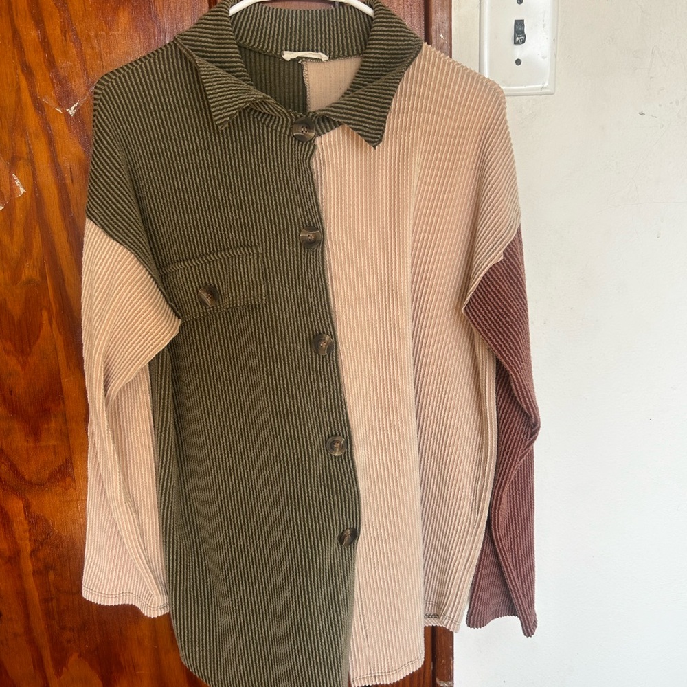 Buckle Women's Sweater - Olive, Beige, and Brown